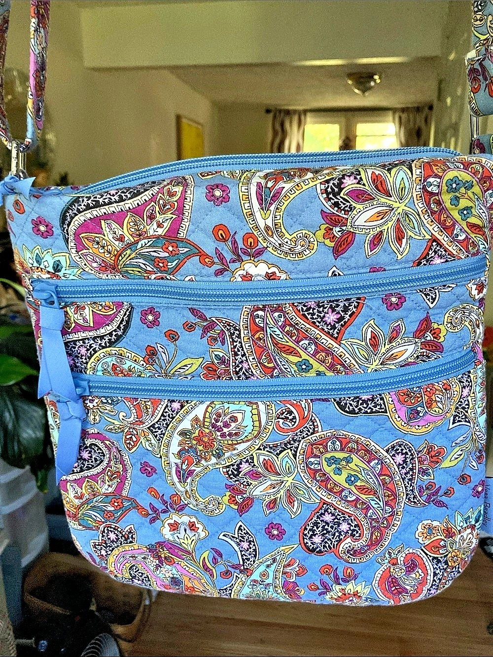 Vera Bradley On the Go Crossbody Paisley Bag Blue & Multicolor
